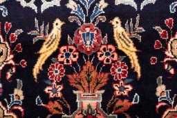Close-up detail of 1984s Hamedan rug from Iran / Persia showing Wool weave