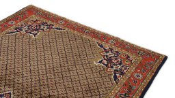 Surface texture of 2000s Hamedan rug with natural Wool and intricate pattern