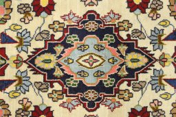 Close-up detail of 1990s Hamedan rug from Iran / Persia showing Wool weave