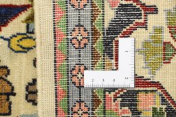 Full view of 1990s Hamedan rug from Iran / Persia, 85 × 60 cm in Beige tones