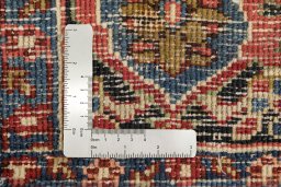 Full view of 1940s Heriz rug from Iran / Persia, 336 × 230 cm in Red tones