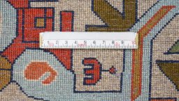 Close-up detail of 1990s Heriz rug from Iran / Persia showing Wool weave