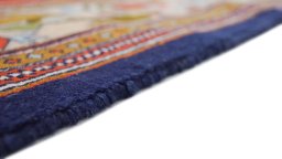 Full view of 1990s Heriz rug from Iran / Persia, 317 × 218 cm in Dark blue tones