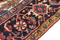 Close-up detail of 1940s Heriz rug from Iran / Persia showing Wool weave