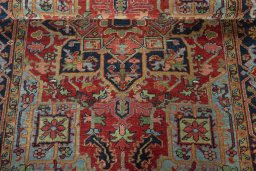 Close-up detail of 1930s Heriz rug from Iran / Persia showing Wool weave