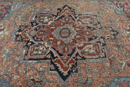 Central medallion detail of 1930s Heriz rug from Iran / Persia