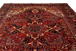 Full view of 2005s Heriz rug from Iran / Persia, 360 × 260 cm in Red tones