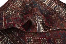 Surface texture of 1970s Joshagan rug with natural Wool and intricate pattern