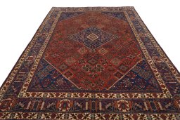 Surface texture of 1970s Joshagan rug with natural Wool and intricate pattern