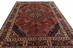 Surface texture of 2000s Joshagan rug with natural Wool and intricate pattern