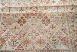 Corner detail of 1950s Joshagan rug showing border pattern and Wool pile