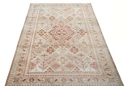 Surface texture of 1950s Joshagan rug with natural Wool and intricate pattern
