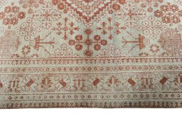 Full view of 1950s Joshagan rug from Iran / Persia, 208 × 131 cm in Beige tones