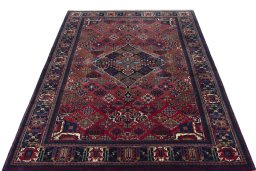 Surface texture of 1970s Joshagan rug with natural Wool and intricate pattern
