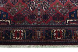 Full view of 1970s Joshagan rug from Iran / Persia, 248 × 163 cm in Red tones