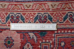 Corner detail of 2000s Jozan rug showing border pattern and Wool pile