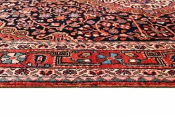 Full view of 1970s Jozan rug from Iran / Persia, 213 × 135 cm in Blue tones