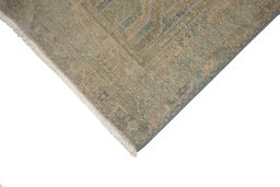 Backside of handmade 1920s Kurdi rug showing knot structure and weave density