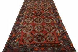 Surface texture of 2000s Kurdi rug with natural Wool and intricate pattern