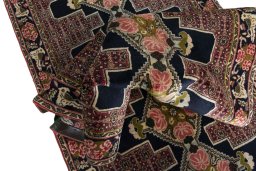 Corner detail of New Kurdi rug showing border pattern and Wool pile
