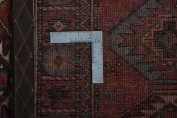 Close-up detail of 1970s Kurdi rug from Iran / Persia showing Wool weave