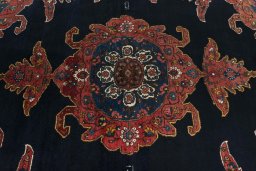 Central medallion detail of 1950s Kurdi rug from Iran / Persia