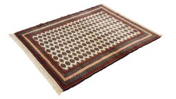 Close-up detail of 1990s Kurdi rug from Iran / Persia showing Wool weave
