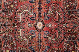 Full view of 1980s Lilian rug from Iran / Persia, 165 × 98 cm in Red tones
