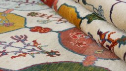 Full view of New Lori rug from Iran / Persia, 273 × 166 cm in Cream tones