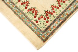 Backside of handmade New Lori rug showing knot structure and weave density