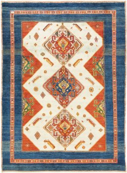 Full view of New Lori rug from Iran / Persia, 221 × 163 cm in Blue tones