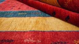 Close-up detail of New Lori rug from Iran / Persia showing Wool weave