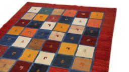 Close-up detail of New Lori rug from Iran / Persia showing Wool weave