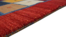 Backside of handmade New Lori rug showing knot structure and weave density