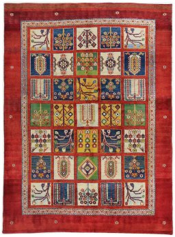 Full view of New Lori rug from Iran / Persia, 203 × 150 cm in Multi Color tones