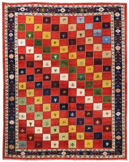 Full view of New Lori rug from Iran / Persia, 190 × 150 cm in Multi Color tones