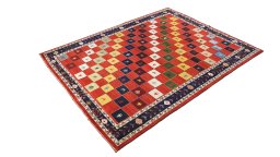 Close-up detail of New Lori rug from Iran / Persia showing Wool weave