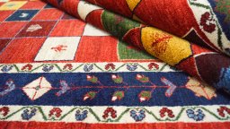 Close-up detail of New Lori rug from Iran / Persia showing Wool weave