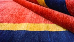 Close-up detail of New Lori rug from Iran / Persia showing Wool weave