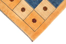 Backside of handmade New Lori rug showing knot structure and weave density