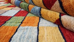 Close-up detail of New Lori rug from Iran / Persia showing Wool weave