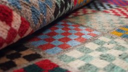 Close-up detail of New Lori rug from Iran / Persia showing Wool weave