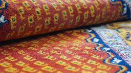 Close-up detail of New Lori rug from Iran / Persia showing Wool weave