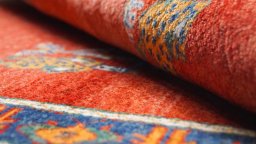 Close-up detail of New Lori rug from Iran / Persia showing Wool weave