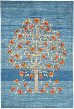 Full view of New Lori rug from Iran / Persia, 242 × 167 cm in Blue tones