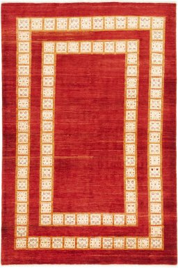 Full view of New Lori rug from Iran / Persia, 253 × 171 cm in Red tones