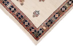 Backside of handmade New Lori rug showing knot structure and weave density
