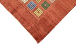Backside of handmade New Lori rug showing knot structure and weave density