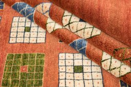 Close-up detail of New Lori rug from Iran / Persia showing Wool weave