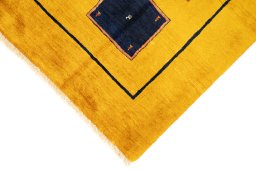 Backside of handmade New Lori rug showing knot structure and weave density